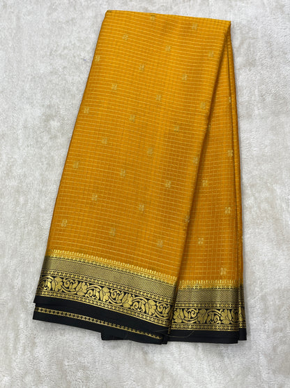 Pure Crepe Mysore Silk checks butta - 2637798