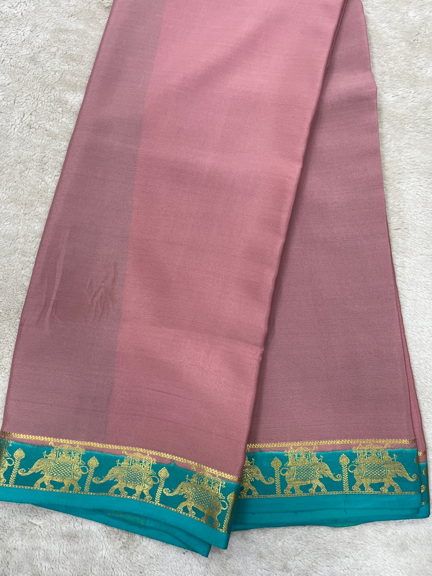 Pure crepe Mysore silk-Gatti Border(1104002)