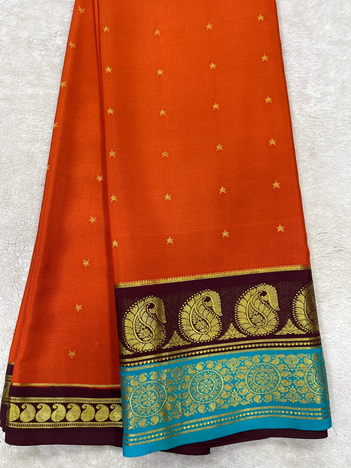 Pure crepe Mysore silk KSIC Mango(1104901)
