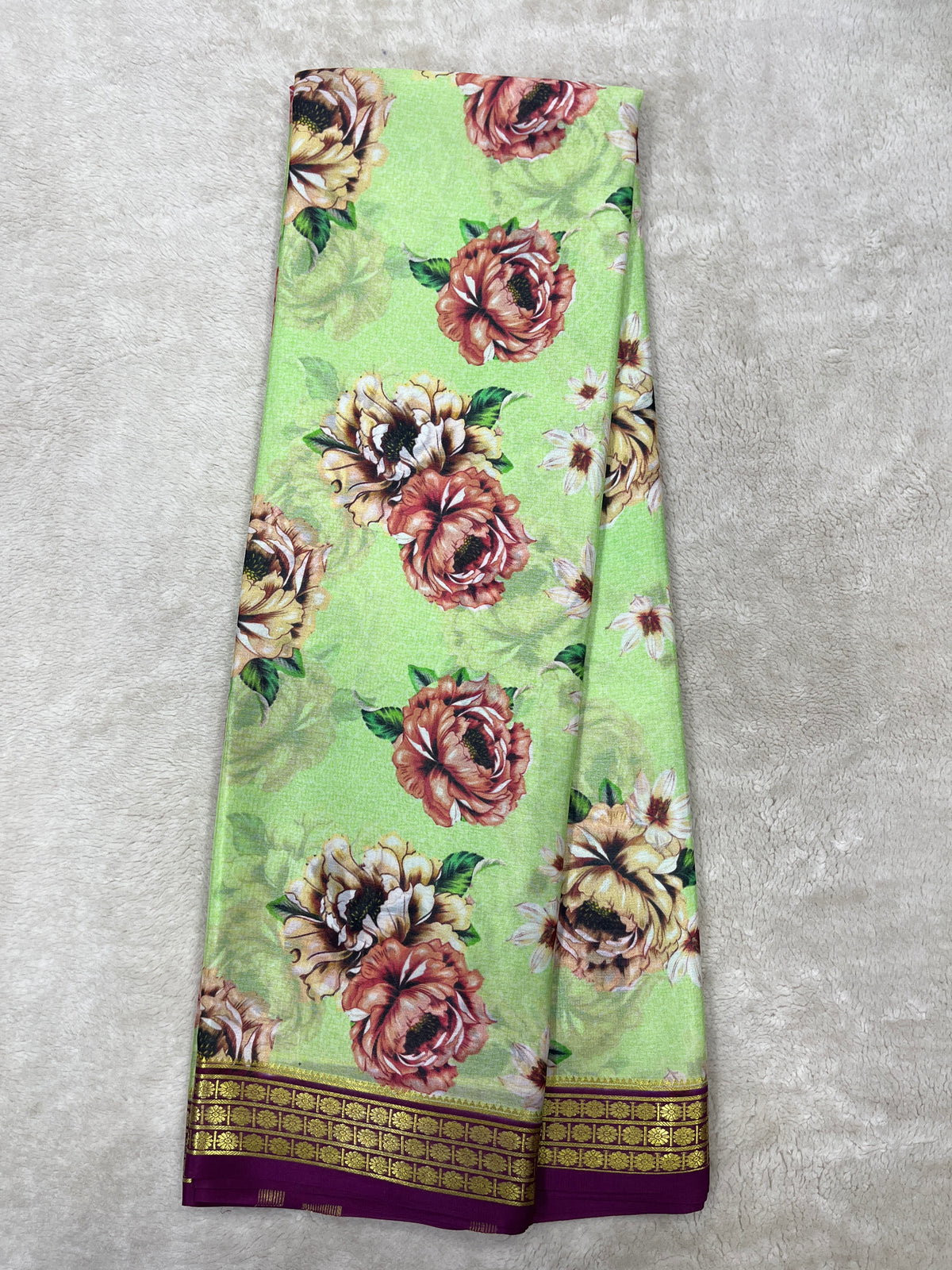 Pure crepe Mysore silk saree 26386623 (70gsm)Bibb