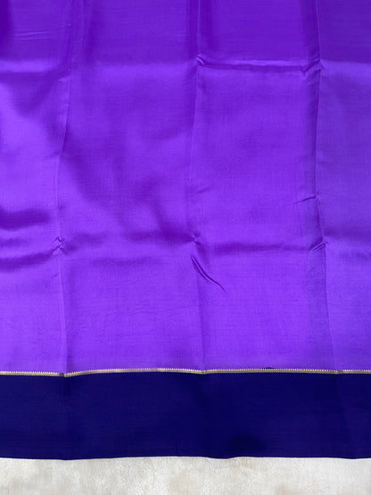 Pure Zari Mysore Silk Saree Bentex Border In Lavender With Purple Contrast Color
