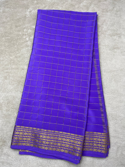 Pure Mysore silk checks Rudraksha (1438316)