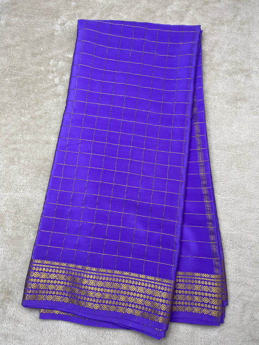Pure Mysore silk checks Rudraksha (1438316)