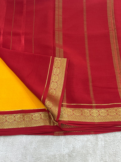 Silver Based Zari Pure Mysore Silk Saree in Rudraksh Border