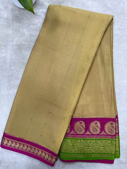 Pure crepe Mysore silk KSIC Mango(1149002)