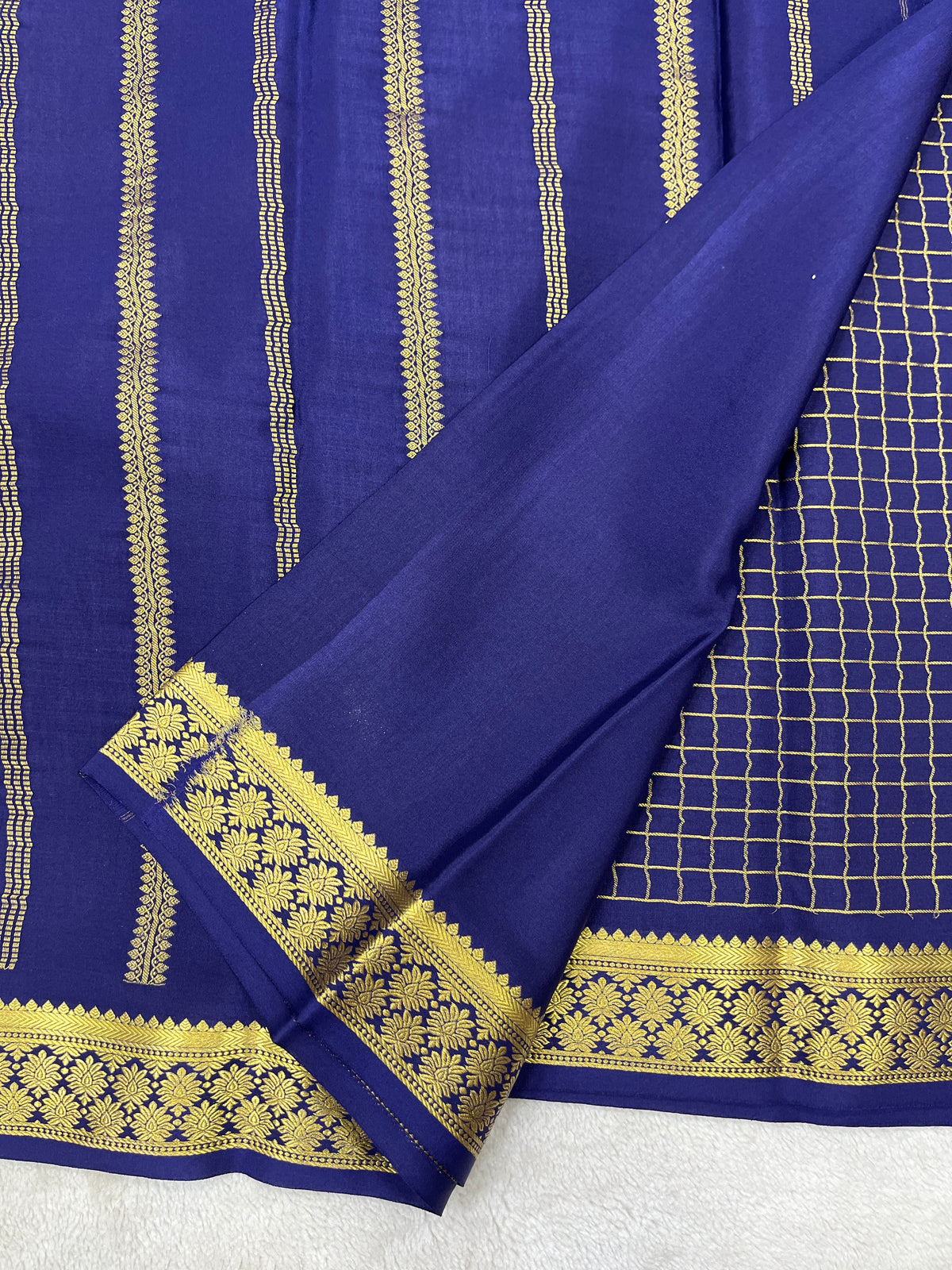 Pure crepe Mysore silk saree 136452(100 GSM)