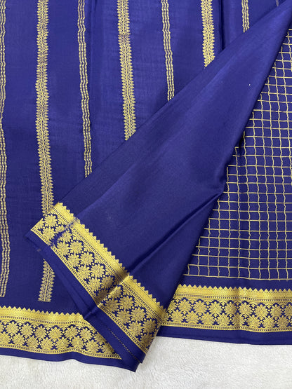 Pure crepe Mysore silk saree 136452(100 GSM)