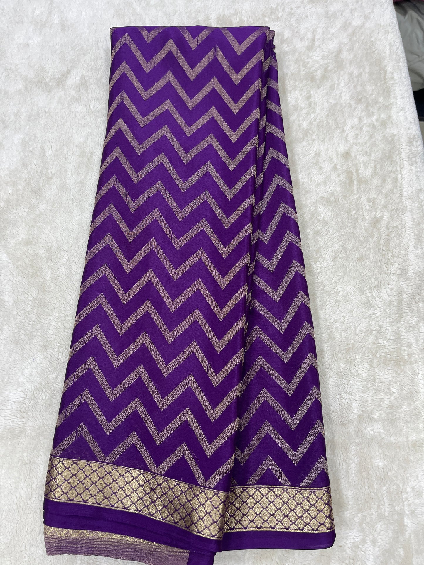 Pure Crepe Mysore Silk brocade - 1145311