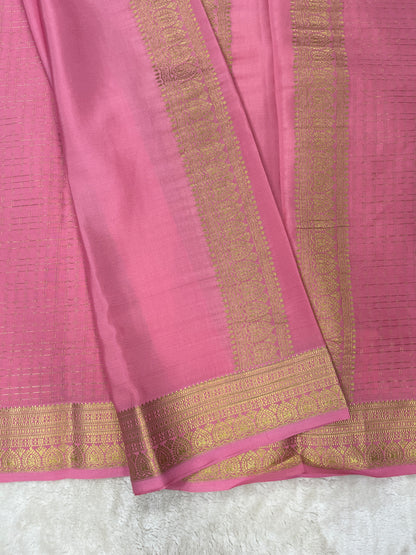 Pure Crepe Mysore Silk mungi checks butta  - 1145314