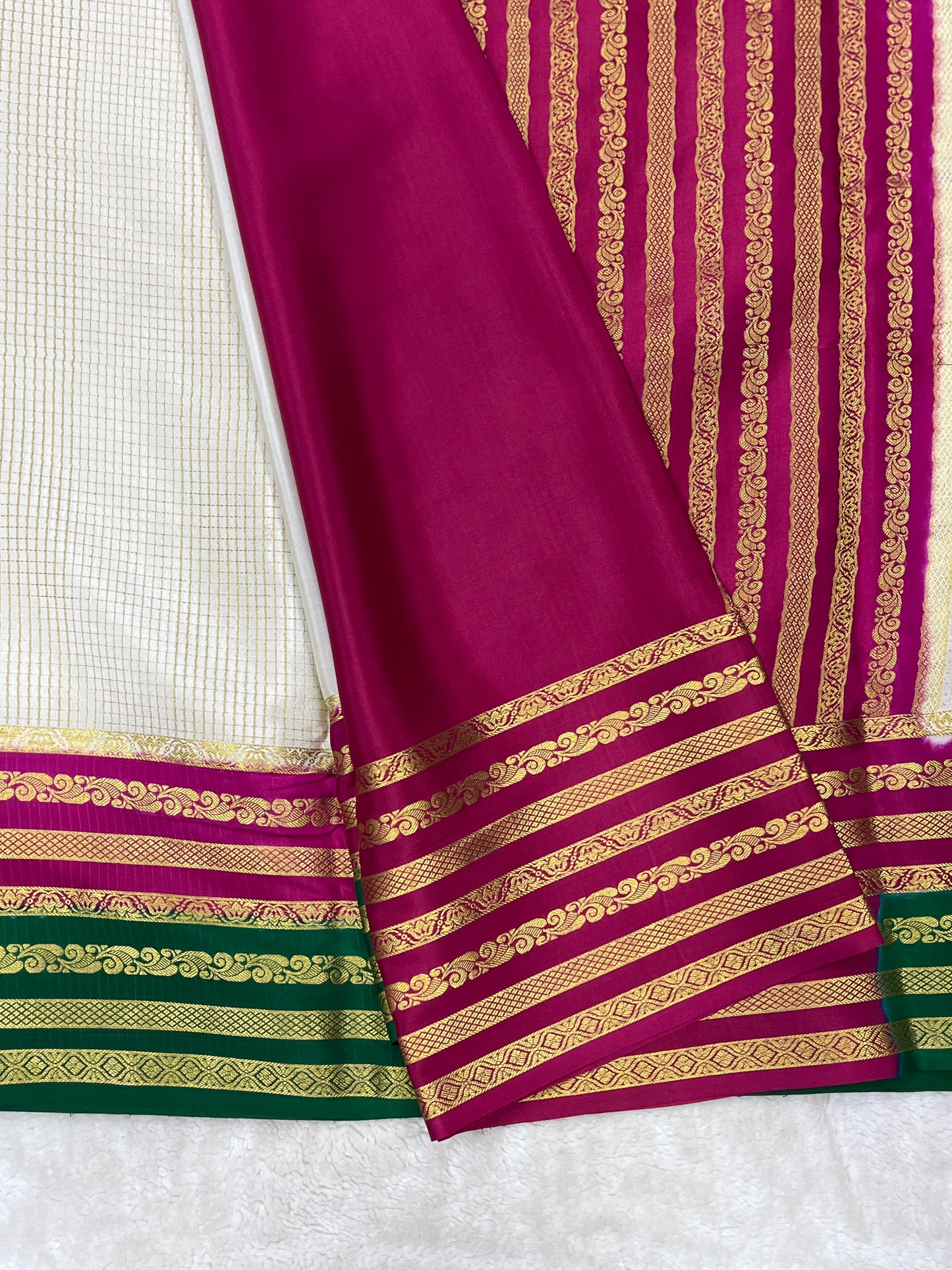 Pure Crepe Mysore Silk Bentex checks - 2637797
