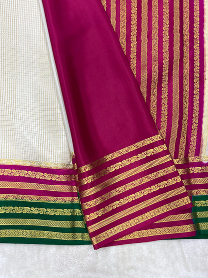 Pure Crepe Mysore Silk Bentex checks - 2637797