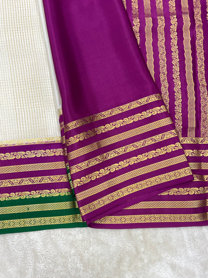 Pure Crepe Mysore Silk  Bentex checks - 2637797