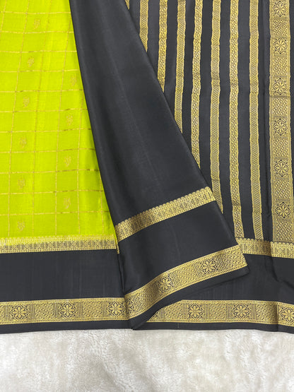 Pure Crepe Mysore Silk Bentex checks butta - 2637796