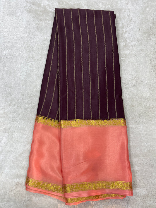 Pure crepe Mysore silk saree 1111801 (60gsm)