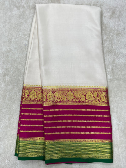 Pure Crepe Mysore Silk 3D contrast - 2637794