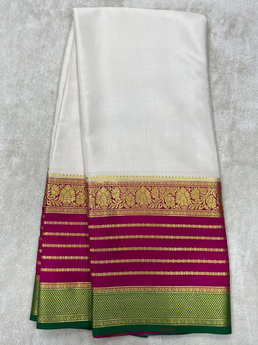 Pure Crepe Mysore Silk 3D contrast - 2637794