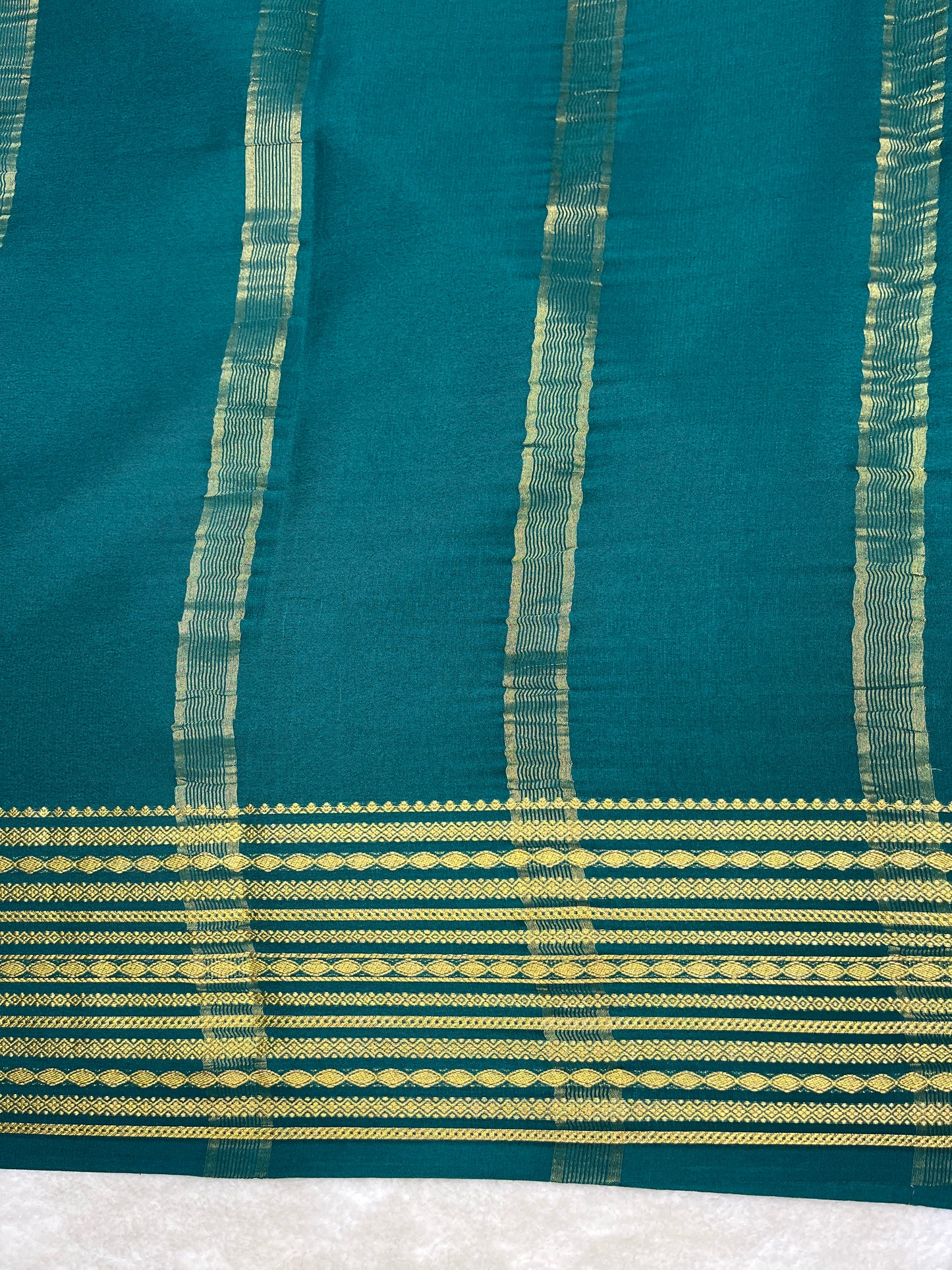 Pure crepe Mysore silk - Gatti border- (1104902)