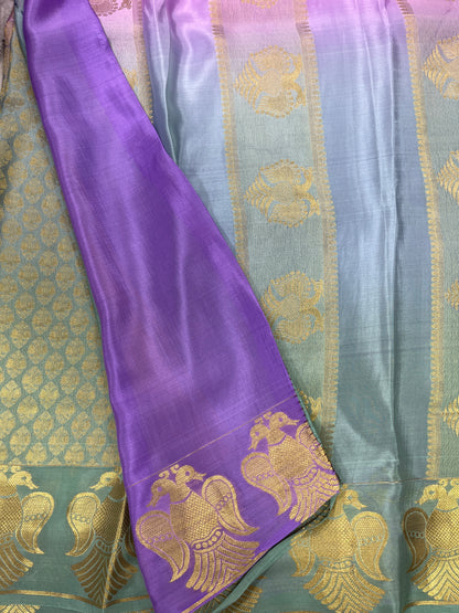 Pure Crepe Mysore Silk garuda border - 1549113