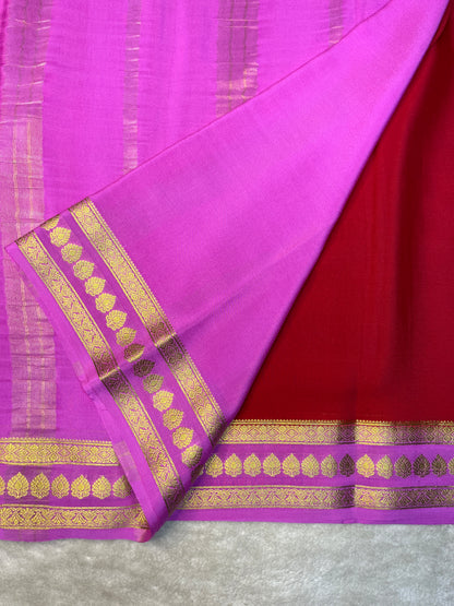 Pure Crepe Mysore Silk Saree-100 GSM(131036403)