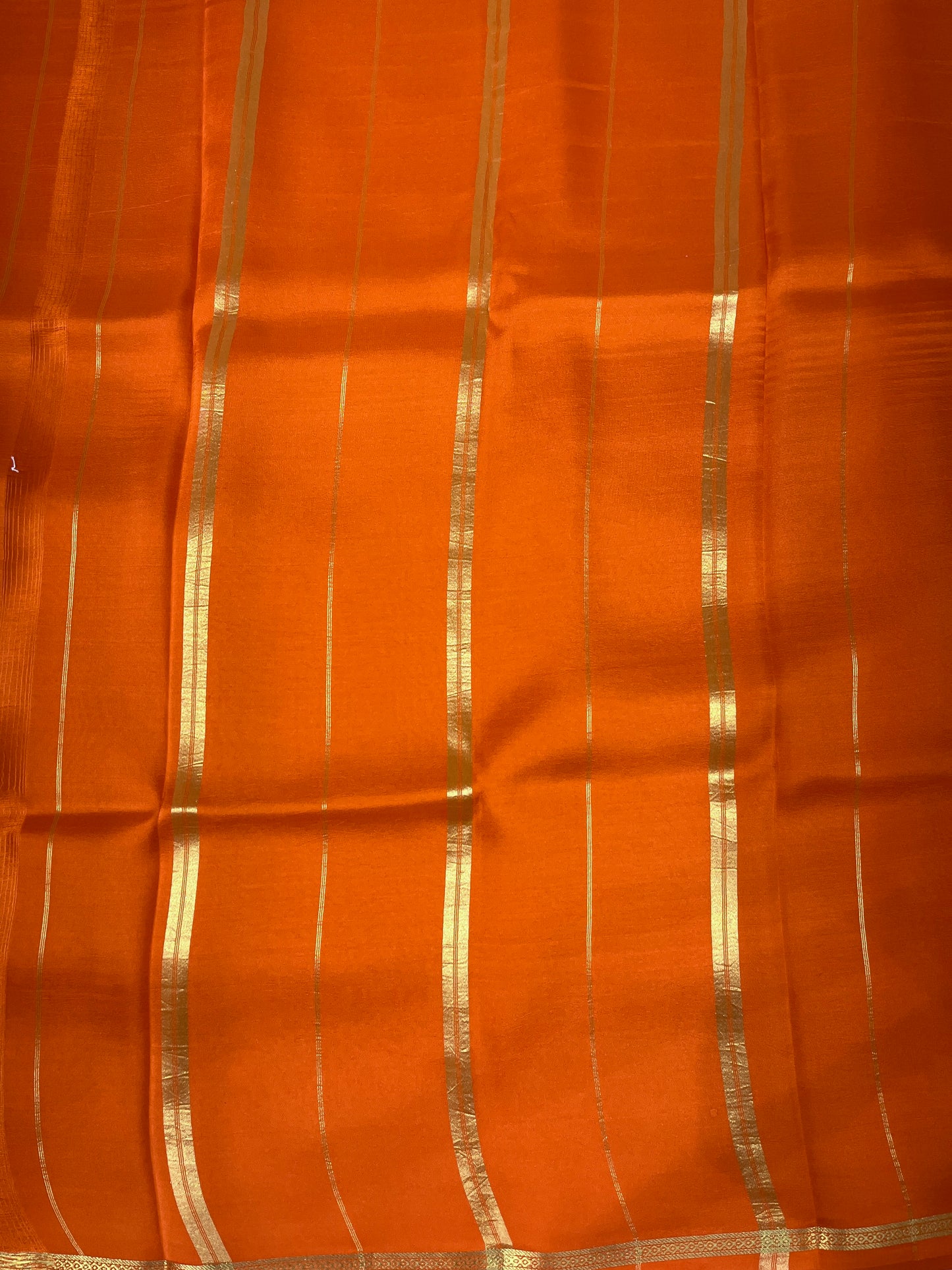 Pure Zari Mysore Silk Saree Half Inch Border In Wine With Orange Contrast Color Blouse