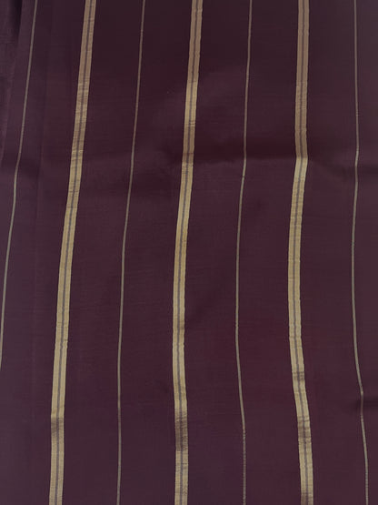 Pure Zari Mysore Silk Saree Elephant Border In Yellow With Brown Contrast Color Blouse
