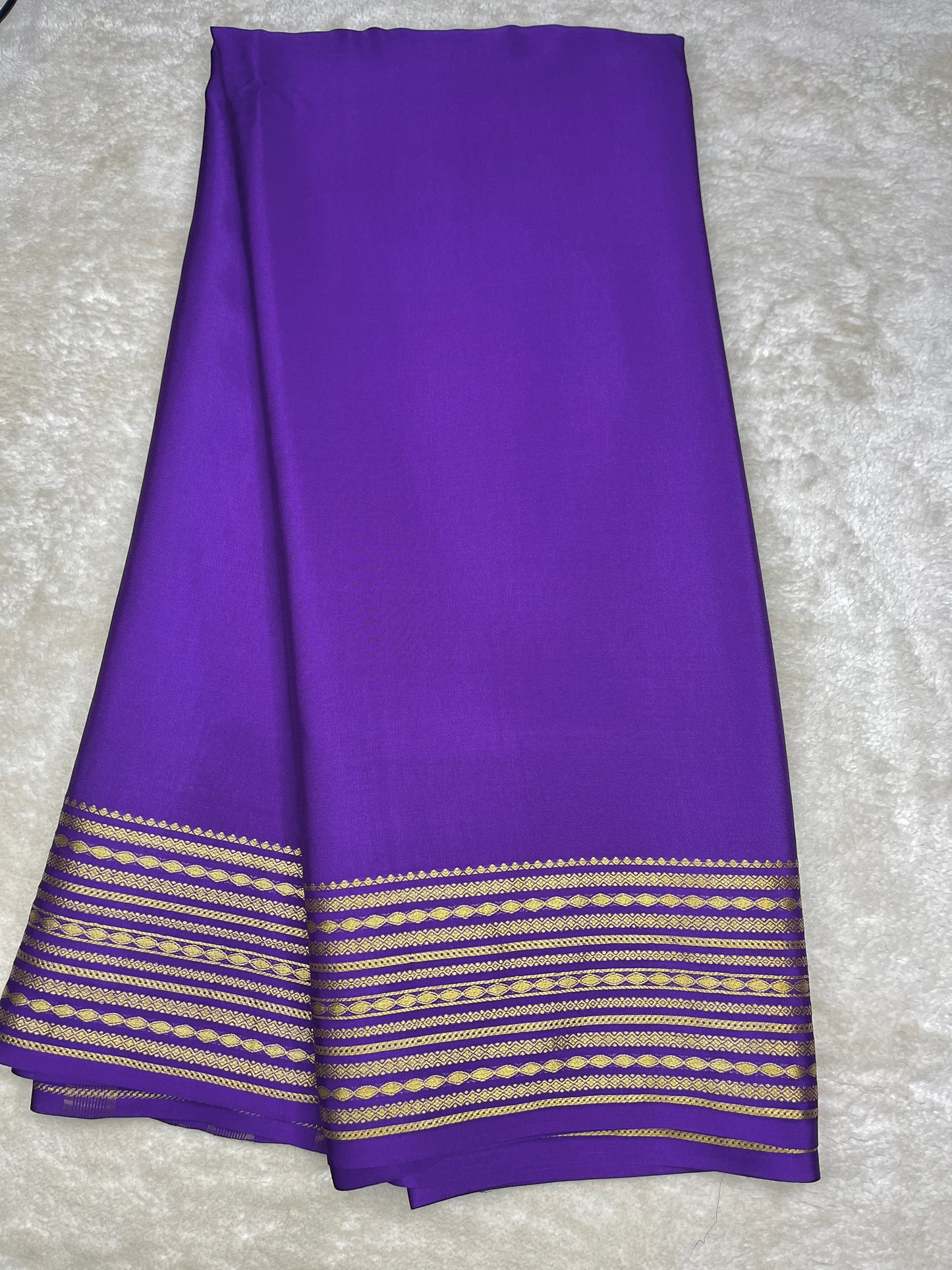 Pure crepe Mysore silk - lines border ( 1104902)