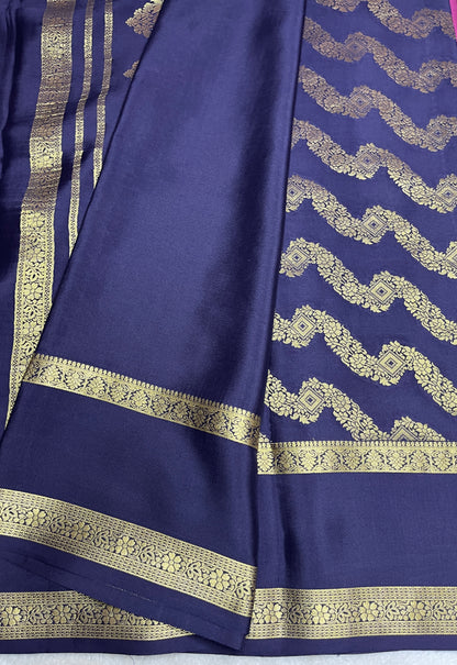 Pure crepe Mysore silk -Patli Pallu - (26381136)