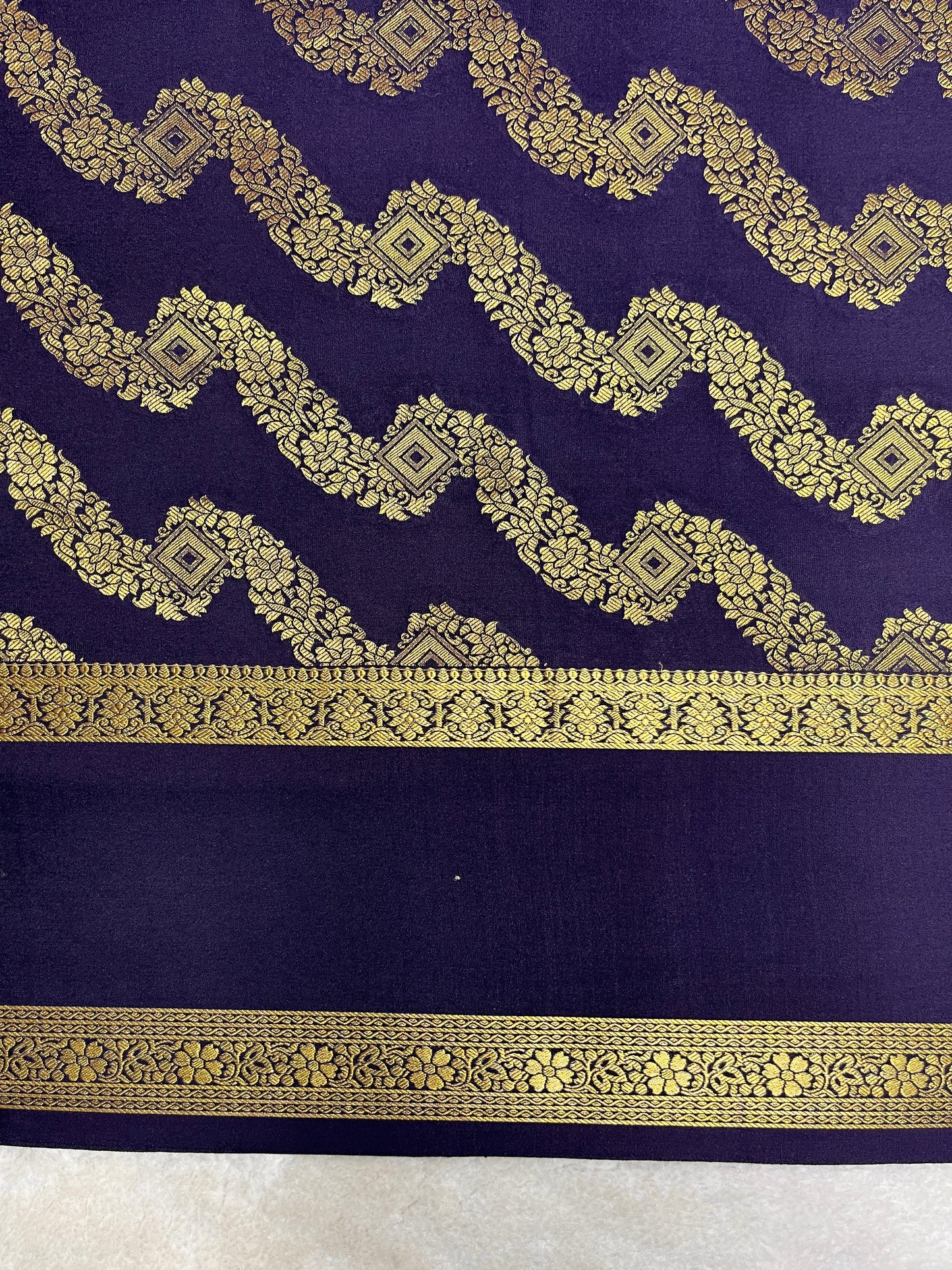 Pure crepe Mysore silk -Patli Pallu - (26381136)