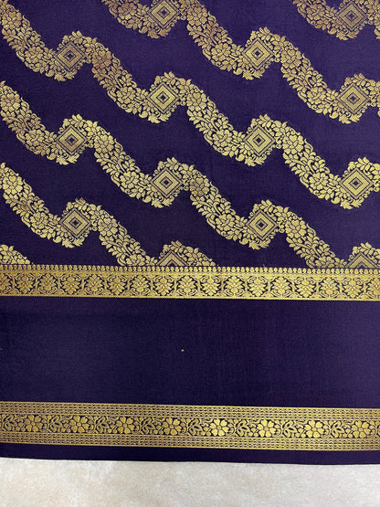 Pure crepe Mysore silk -Patli Pallu - (26381136)