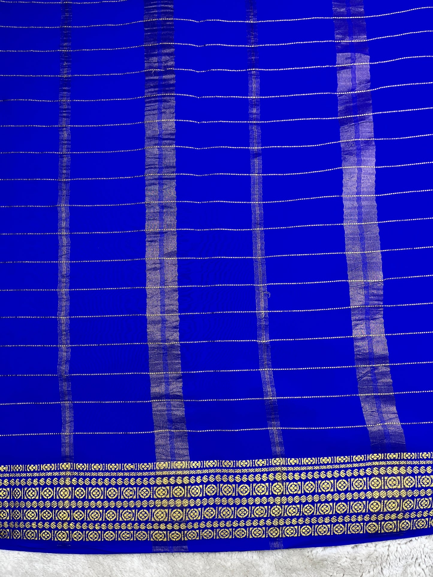 Pure Mysore silk checks rudrakshi-(1438399)