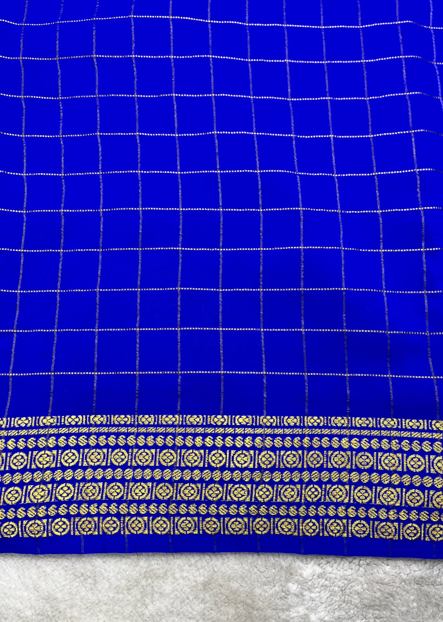 Pure Mysore silk checks rudrakshi-(1438399)