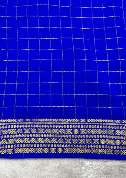 Pure Mysore silk checks rudrakshi-(1438399)