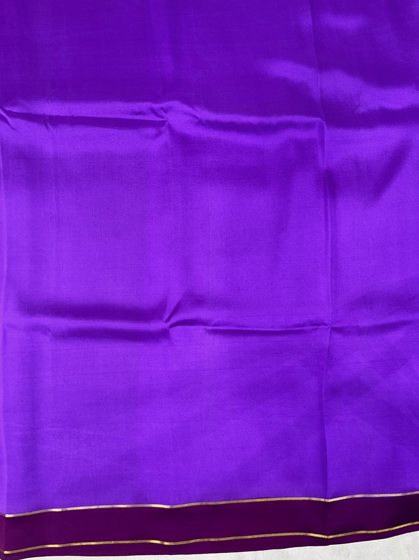 Pure Zari Mysore Silk Saree Bentex Border In Lavender With Purple Contrast Color