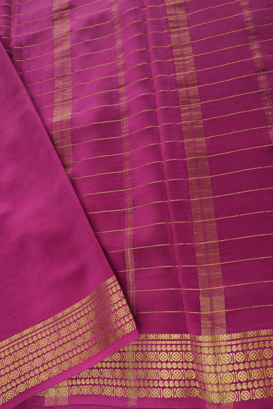 GOLDEN ZARI BORDER PALLU IN MYSORE SILK SAREES