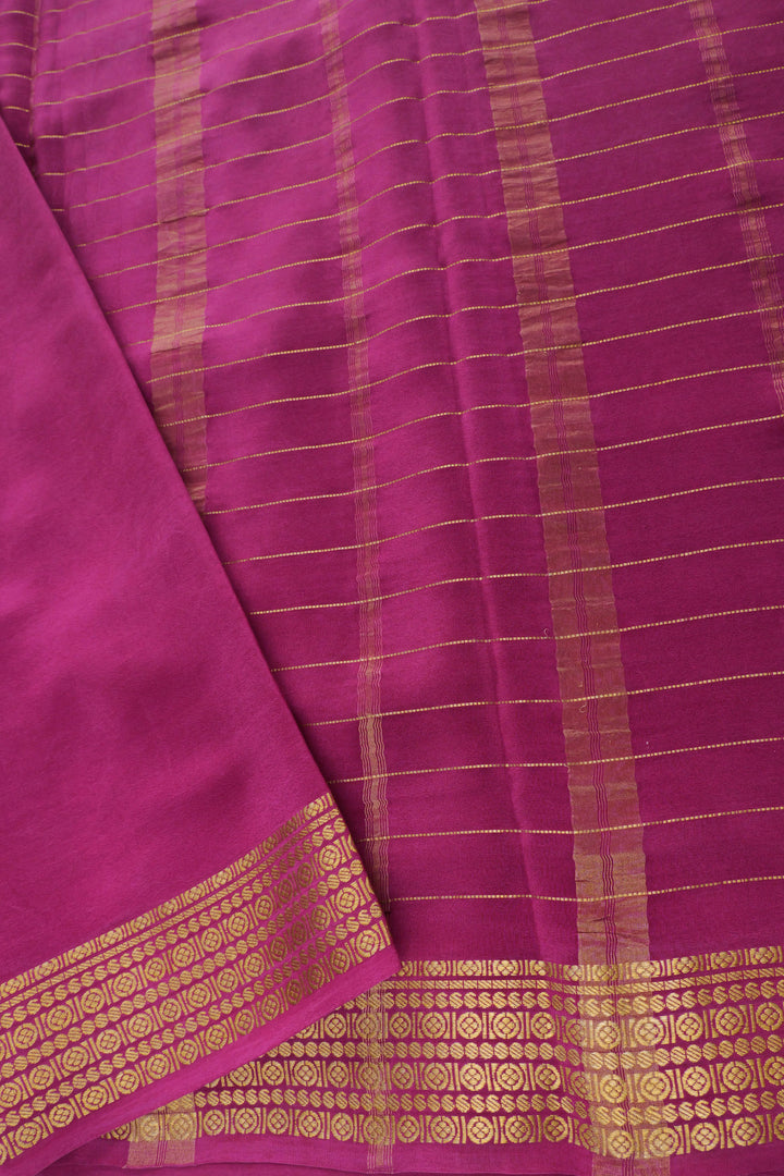 GOLDEN ZARI BORDER PALLU IN MYSORE SILK SAREES