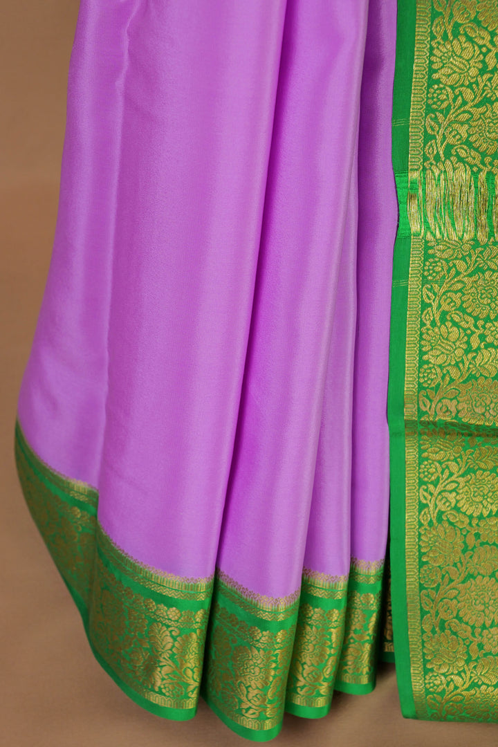 GREEN PINK PURE MYSORE SILK SAREES