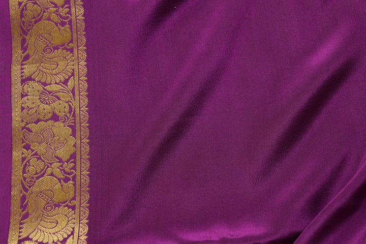 GREEN PURPLE CREPE MYSORE SILK SAREE