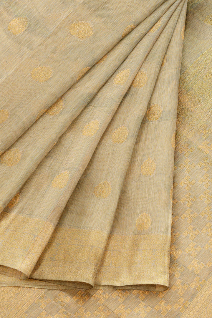 GOLDEN COLOUR BLENDED TISSUE BANARASI HANDLOOM SAREE