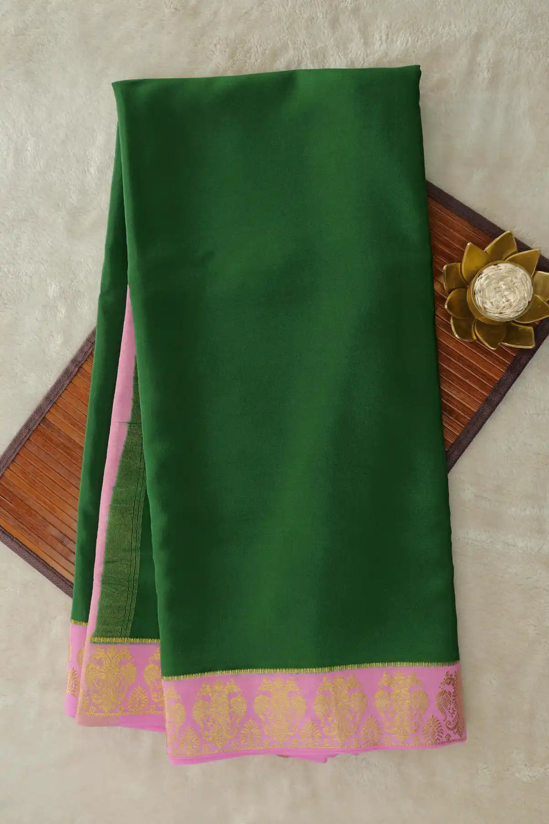 Green Color pure mysore silk sarees in bangalore