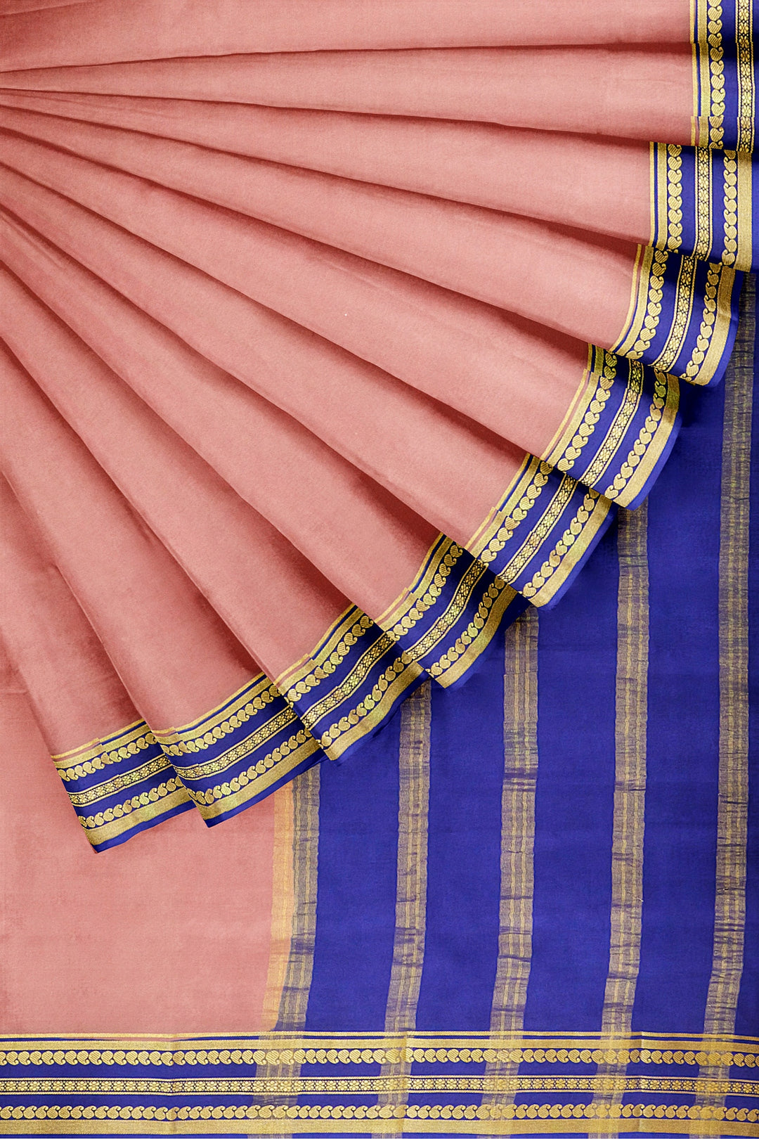 Peach Pure Mysore Crepe Silk | SILK MARK CERTIFIED