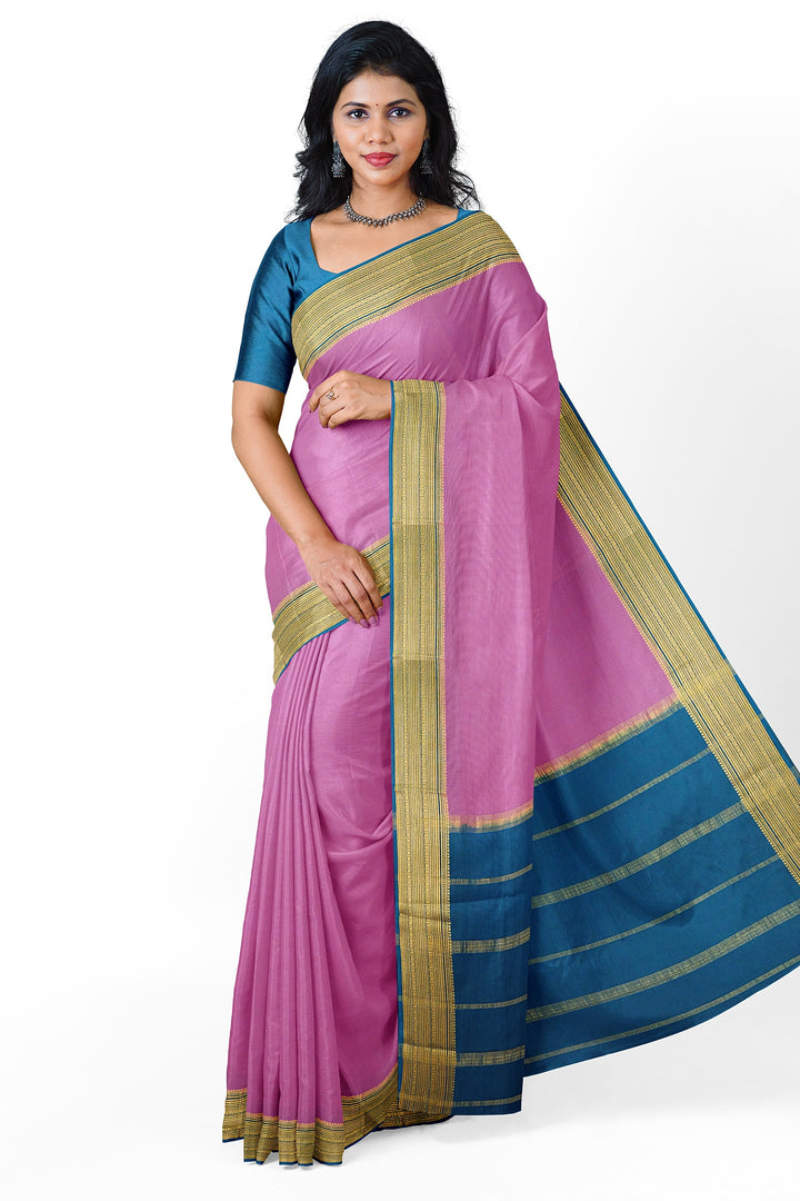 Lilac Pure Mysore Crepe Silk  | SILK MARK CERTIFIED colour difference