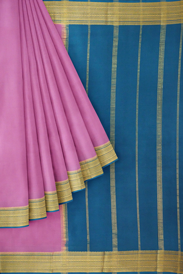 Lilac Pure Mysore Crepe Silk  | SILK MARK CERTIFIED colour difference