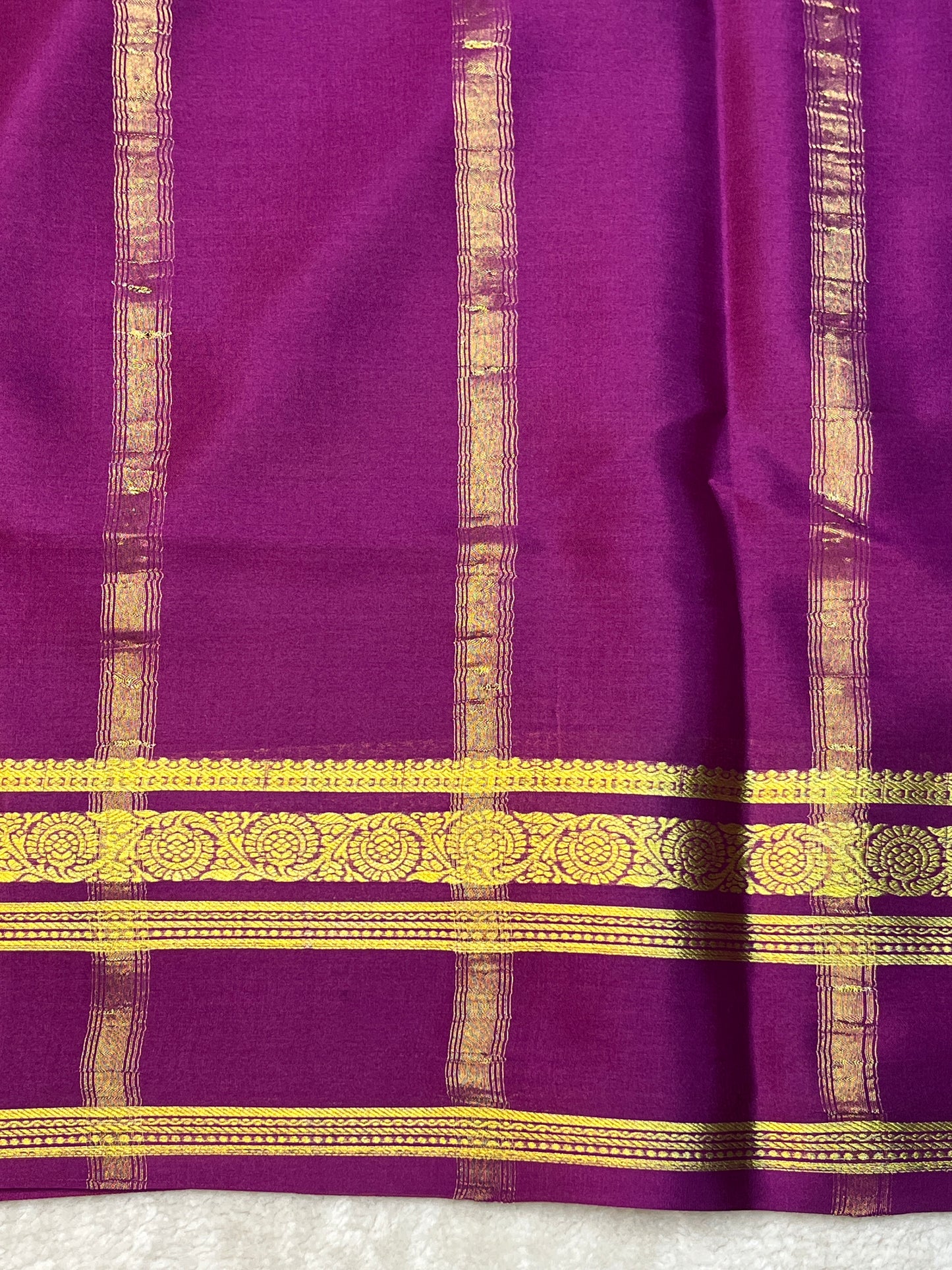 Pure Crepe Mysore Silk 3D bentex Aqua Blue , Royal Blue With Wine Contrast Blouse-2637752