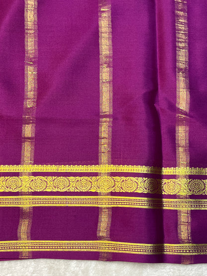 Pure Crepe Mysore Silk 3D bentex Aqua Blue , Royal Blue With Wine Contrast Blouse-2637752