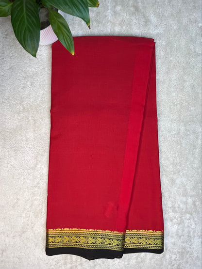 Pure Crepe Mysore Silk Saree  in Patti border - 1146001