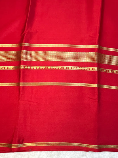 Pure crepe Mysore silk saree 3D Patta line 1240031