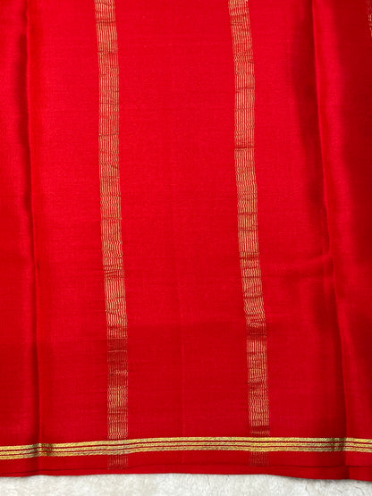 Pure crepe Mysore silk saree 3D Patta line 1240031