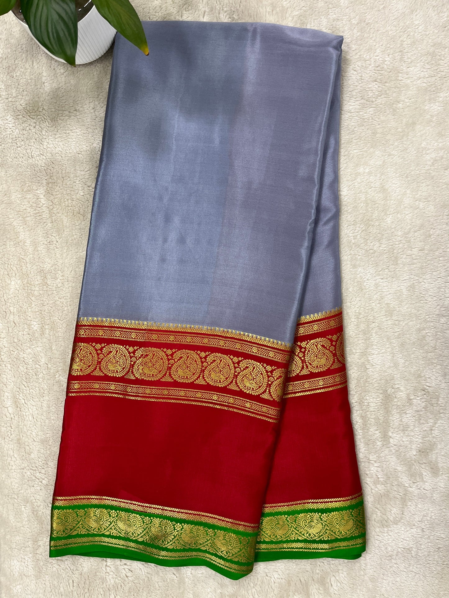 Pure Crepe Mysore Silk Saree in 3D - 1146002