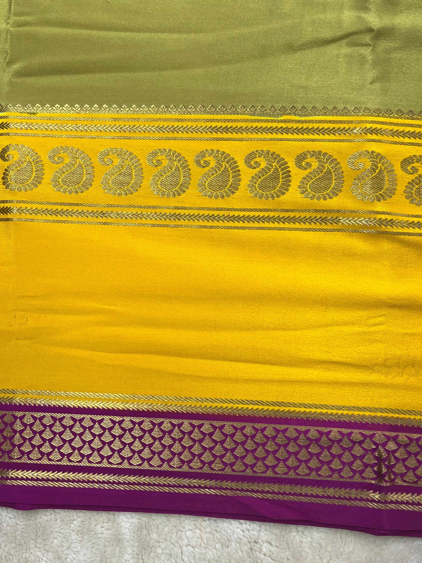 Pure Crepe Mysore Silk Saree in 3D - 1146002