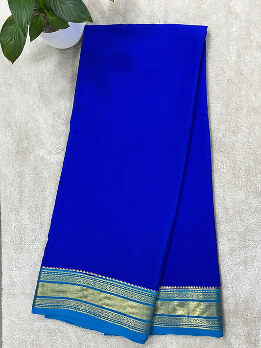 Pure Crepe Mysore Silk Saree in Patti border - 1146001